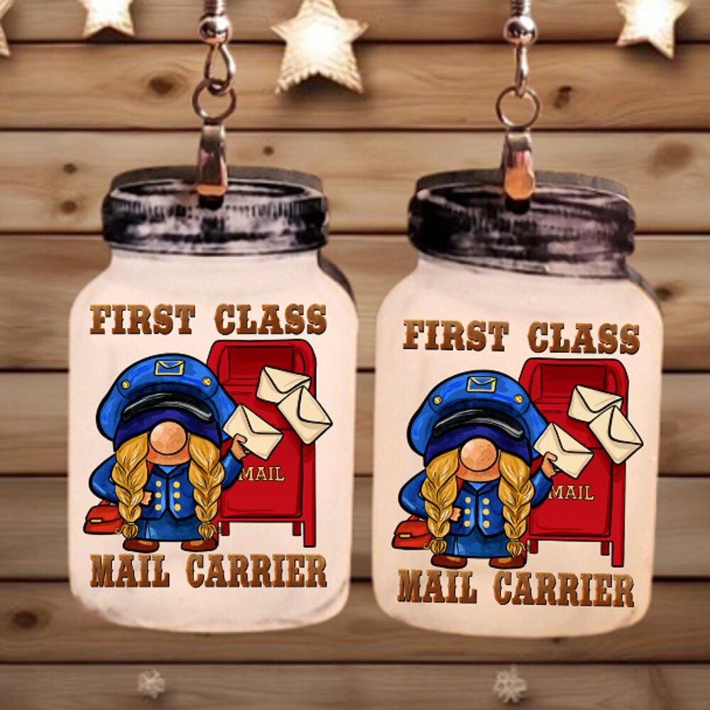 Earrings. First Class Mail Carrier